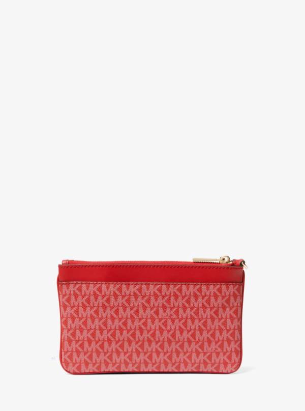 Damske Penazenky Michael Kors Medium Logo Wristlet Červené - Doplnky Michael Kors Lacne | RAFMH-9247